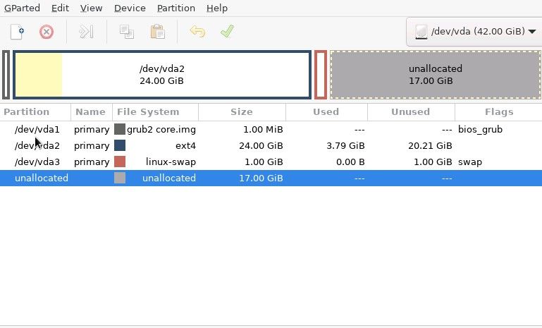 How to use GParted for partition modification on a KVM VPS