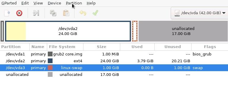 How to use GParted for partition modification on a KVM VPS