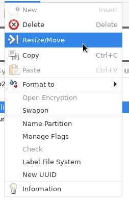 How to use GParted for partition modification on a KVM VPS