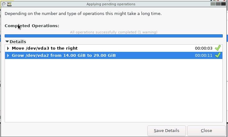 How to use GParted for partition modification on a KVM VPS